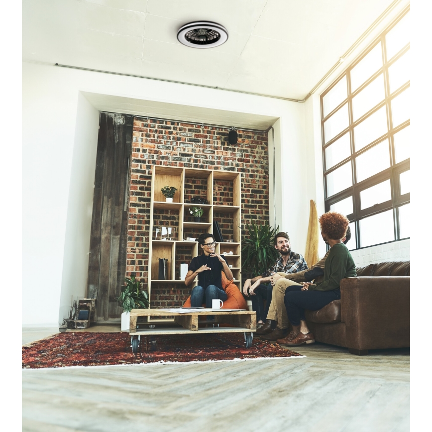 LED Loftlampe med ventilator dæmpbar PLAVE LED/48W/230V 3000/4000/6500K + fjernbetjening