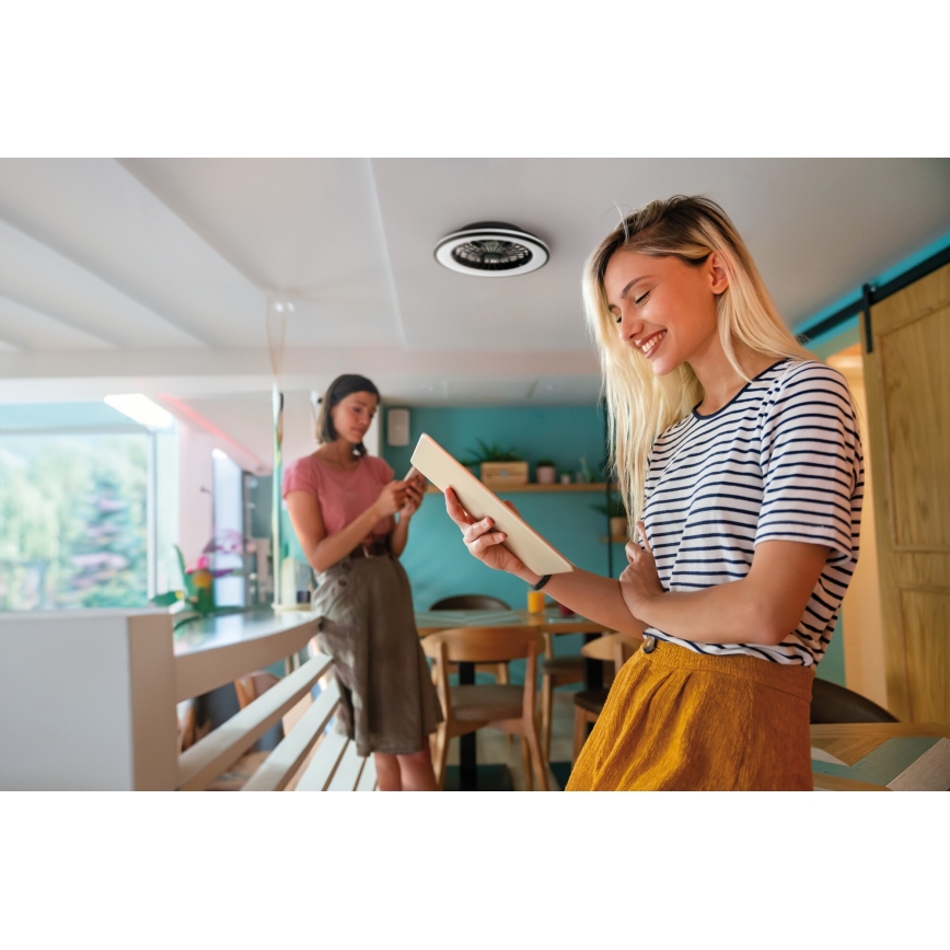 LED Loftlampe med ventilator dæmpbar PLAVE LED/48W/230V 3000/4000/6500K + fjernbetjening