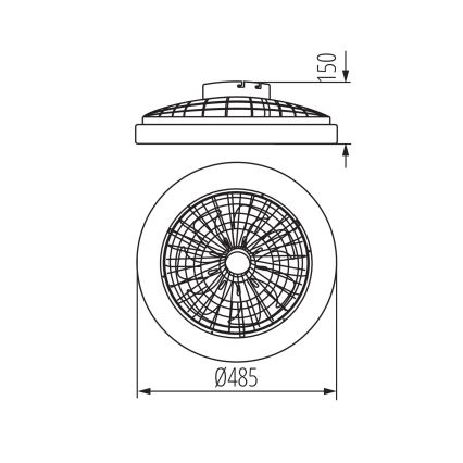 LED loftlampe med ventilator m. RGBW-farver dæmpbar PLAVE LED/48W/230V 3000/4000/6500K + fjernbetjening