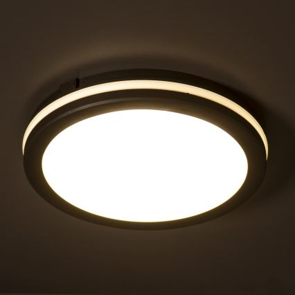 Udendørs LED loftlampe BENO E LED/12W/230V 3000/4000/6500K diameter 20 cm IP65 sort