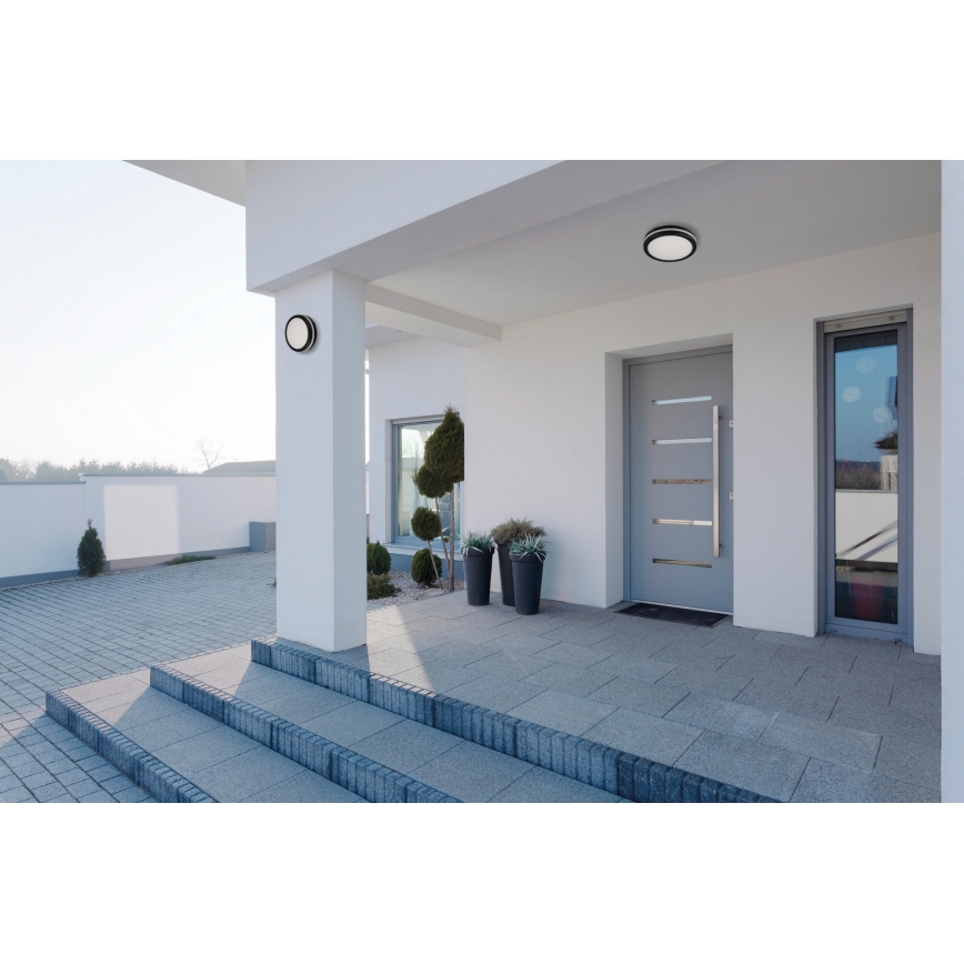 Udendørs LED loftlampe BENO ECO LED/12W/230V 3000/4000/6500K diameter 20 cm IP65 sort