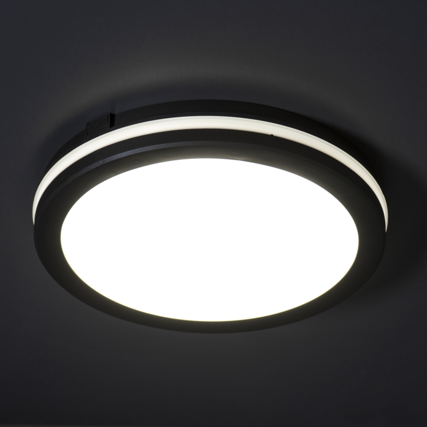 Udendørs LED loftlampe BENO ECO LED/12W/230V 3000/4000/6500K diameter 20 cm IP65 sort