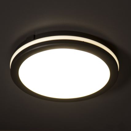 Udendørs LED loftlampe BENO ECO LED/12W/230V 3000/4000/6500K diameter 20 cm IP65 sort