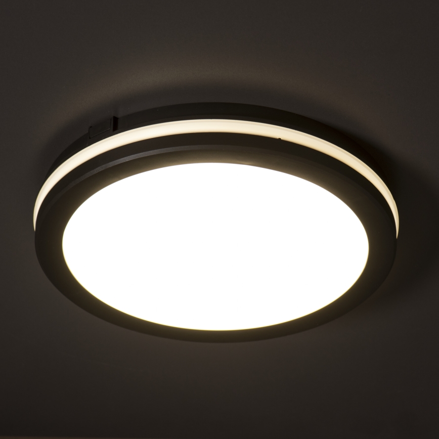 Udendørs LED loftlampe BENO ECO LED/12W/230V 3000/4000/6500K diameter 20 cm IP65 sort