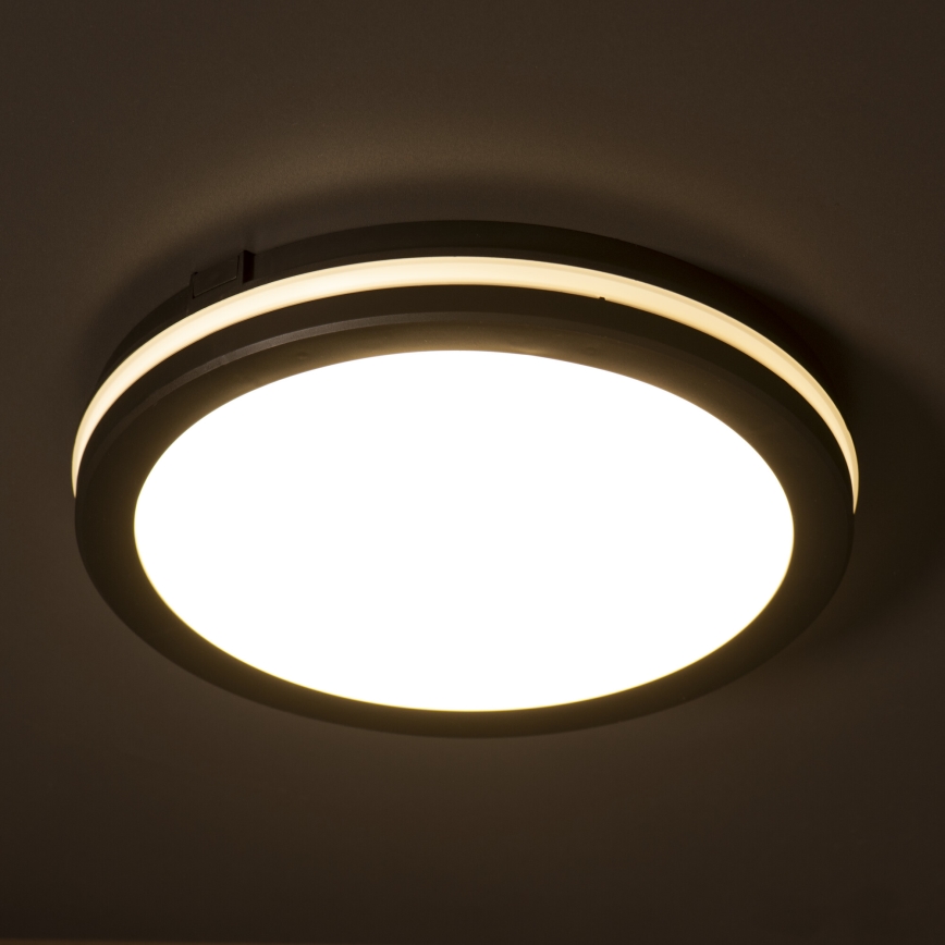 Udendørs LED loftlampe BENO ECO LED/12W/230V 3000/4000/6500K diameter 20 cm IP65 sort