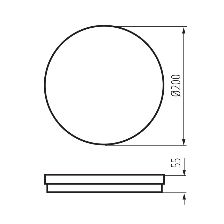 Udendørs LED loftlampe BENO ECO LED/20W/230V 3000/4000/6500K diameter 20 cm IP65 sort