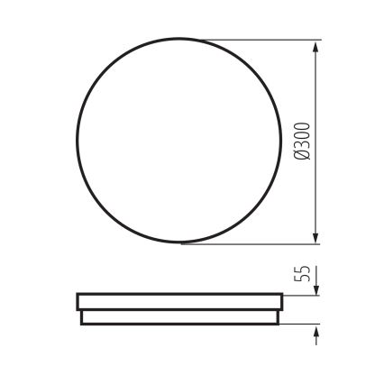 Udendørs LED loftlampe BENO ECO LED/30W/230V 3000/4000/6500K diameter 30 cm IP65 sort