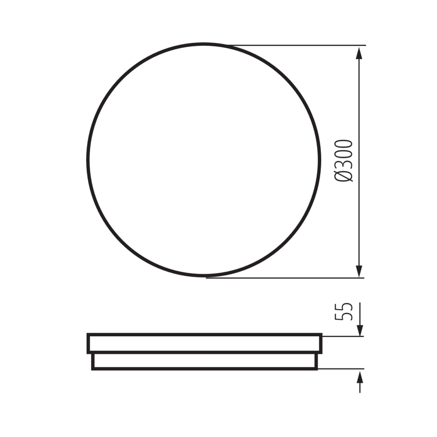 Udendørs LED loftlampe BENO ECO LED/30W/230V 3000/4000/6500K diameter 30 cm IP65 sort