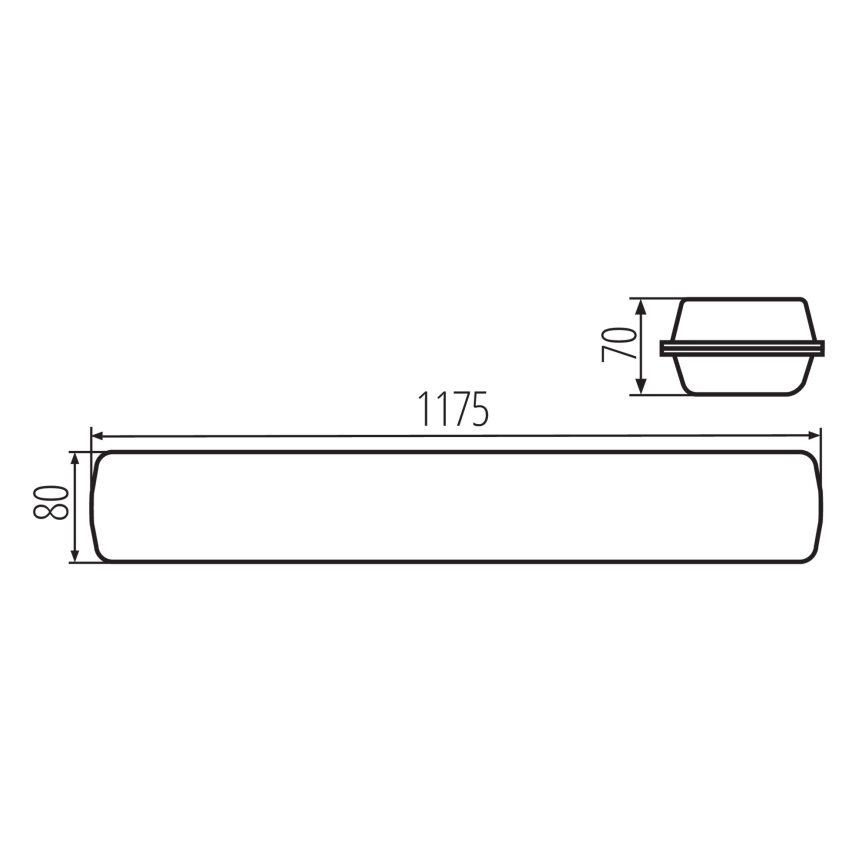 LED lysstofrør MAH MAX LED/18W/230V 4000K IP65 sort