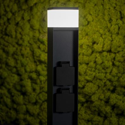Udendørslampe med 2 stikkontakter DASTEN 1xG9/11W/230V 30 cm IP44 sort