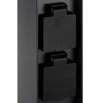 Udendørslampe med 2 stikkontakter DASTEN 1xG9/11W/230V 30 cm IP44 sort