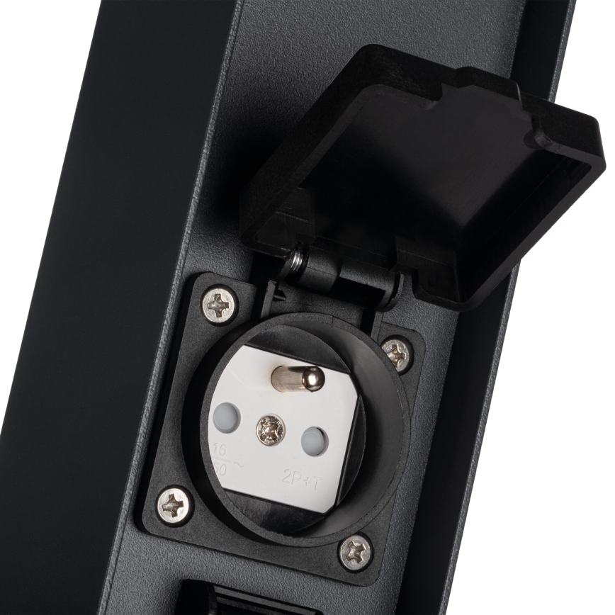 Udendørslampe med 2 stikkontakter DASTEN 1xG9/11W/230V 30 cm IP44 sort