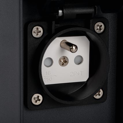 Udendørslampe med 2 stikkontakter DASTEN 1xG9/11W/230V 30 cm IP44 sort