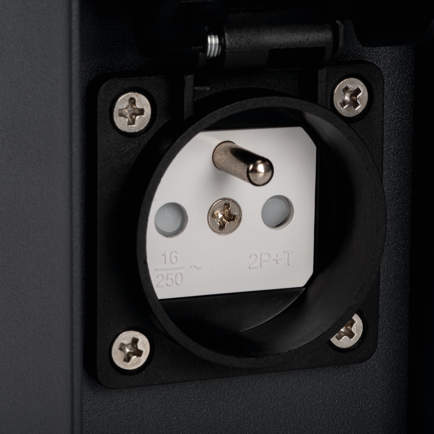 Udendørslampe med 2 stikkontakter DASTEN 1xG9/11W/230V 50 cm IP44 sort