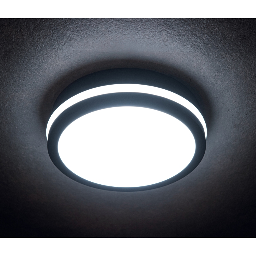 Udendørs LED loftlampe med bevægelsessensor BENO LED/12/18W/230V 3000/3500/4000K IP65 antracit rund