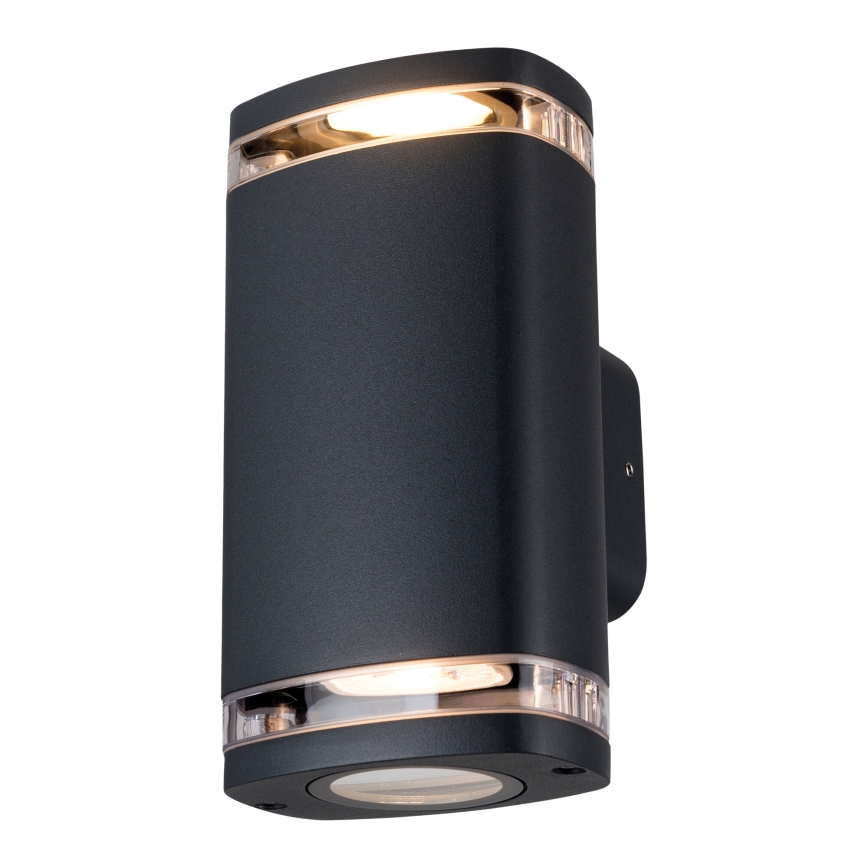 Udendørs væglampe ZEVI 2xGU10/10W/230V IP54 sort