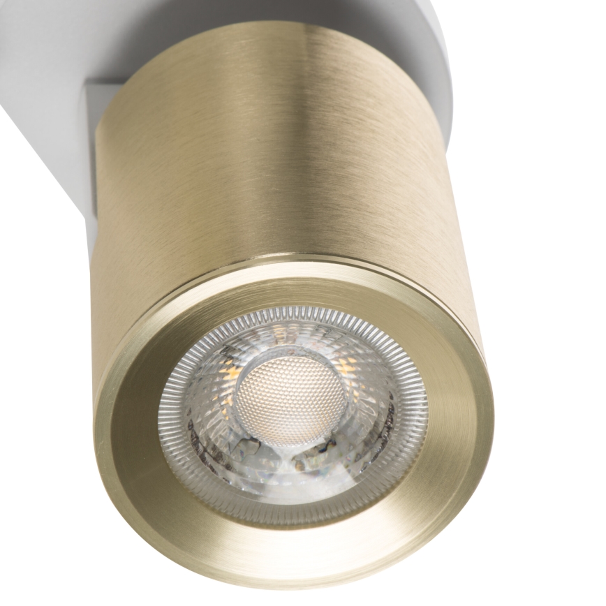 Vægspot LAURIN 1xGU10/10W/230V messing/hvid