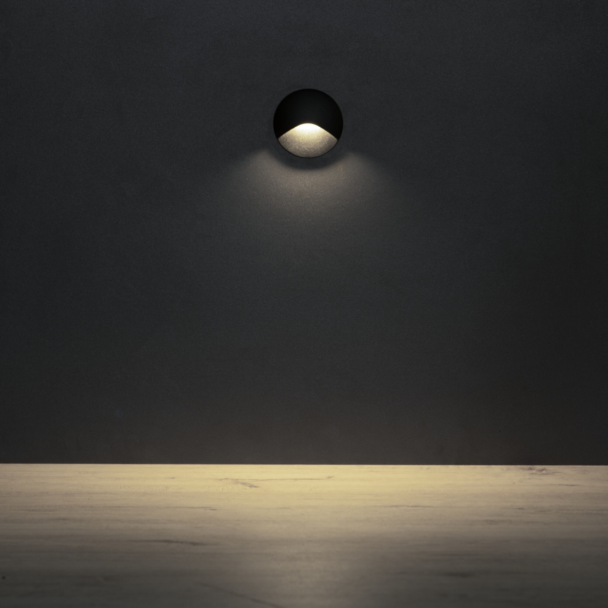 LED-trappearmatur EXIN LED/2,5W/230V 4000K IP65 sort rund