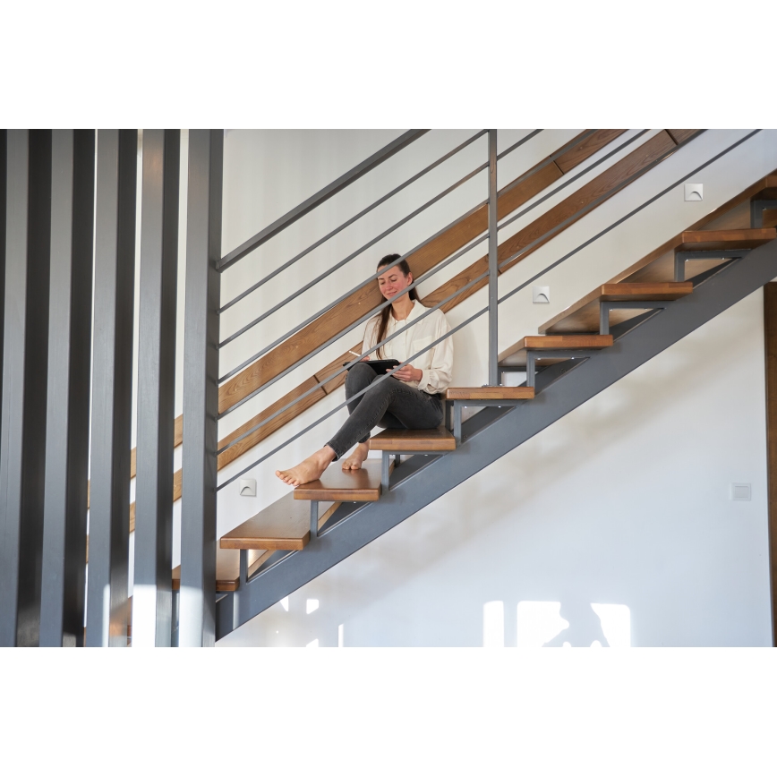 LED trappearmatur EXIN LED/2,5W/230V 4000K IP65, hvid, firkantet