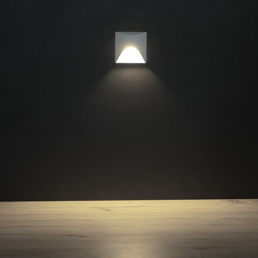 LED trappearmatur EXIN LED/2,5W/230V 4000K IP65, hvid, firkantet