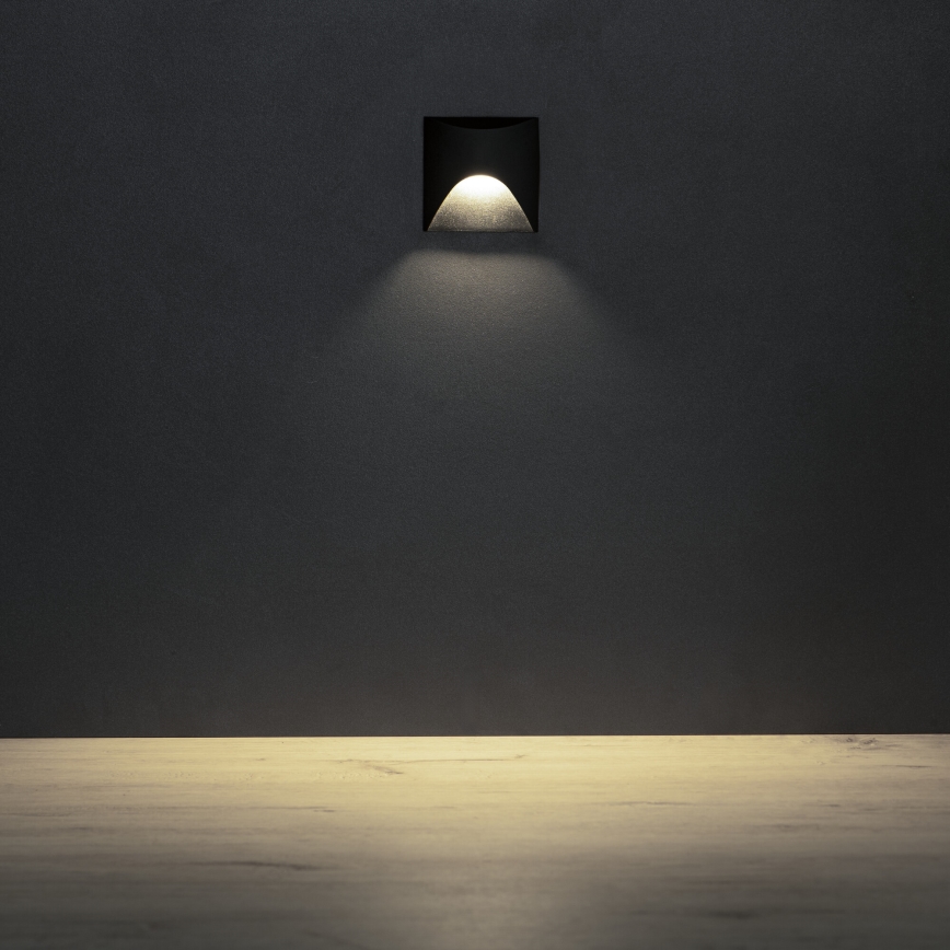 LED trappearmatur EXIN LED/2,5W/230V 4000K IP65 sort, firkantet