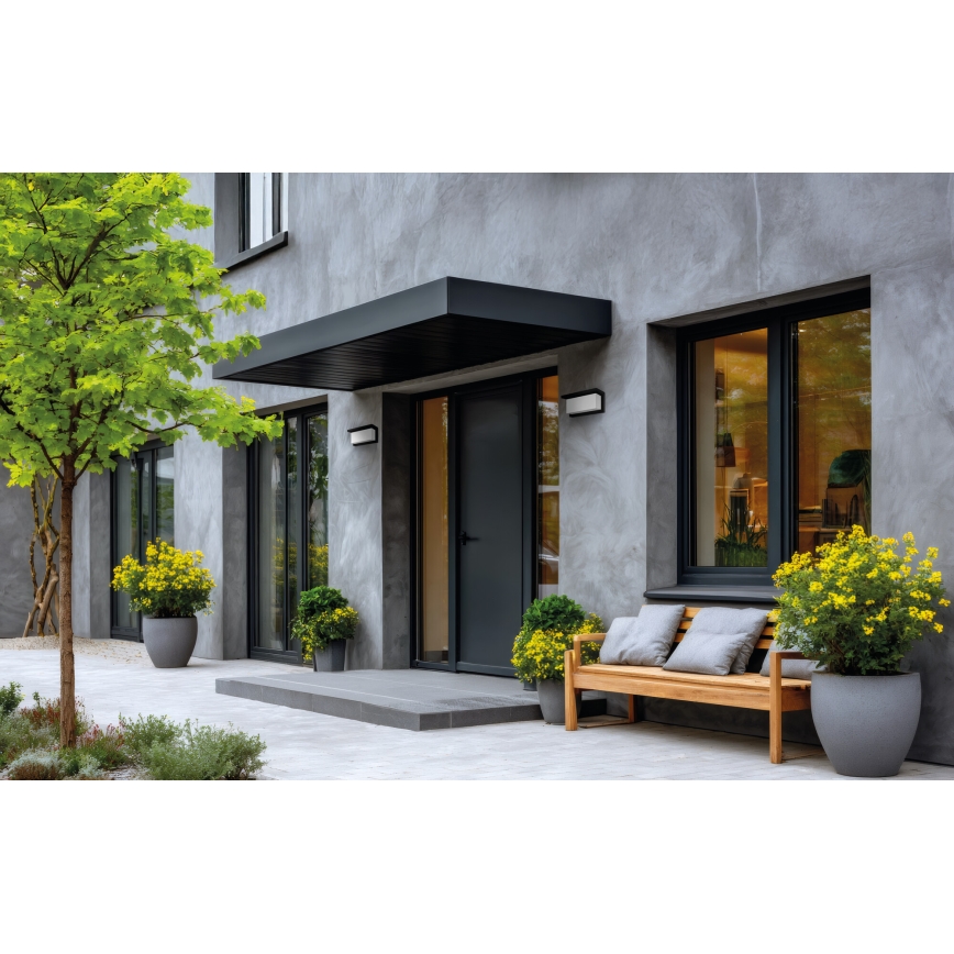 Udendørs væglampe LERTO 1xE27/15W/230V IP54 sort