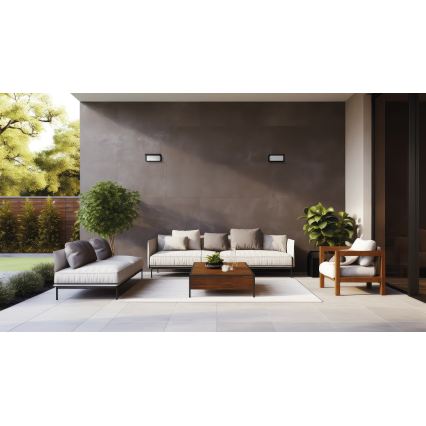 Udendørs væglampe LERTO 1xE27/15W/230V IP54 sort