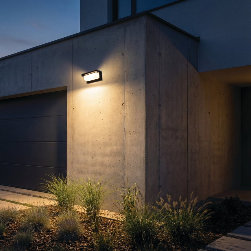 LED udendørs væglampe LERTO, 12W/230V, IP54, sort