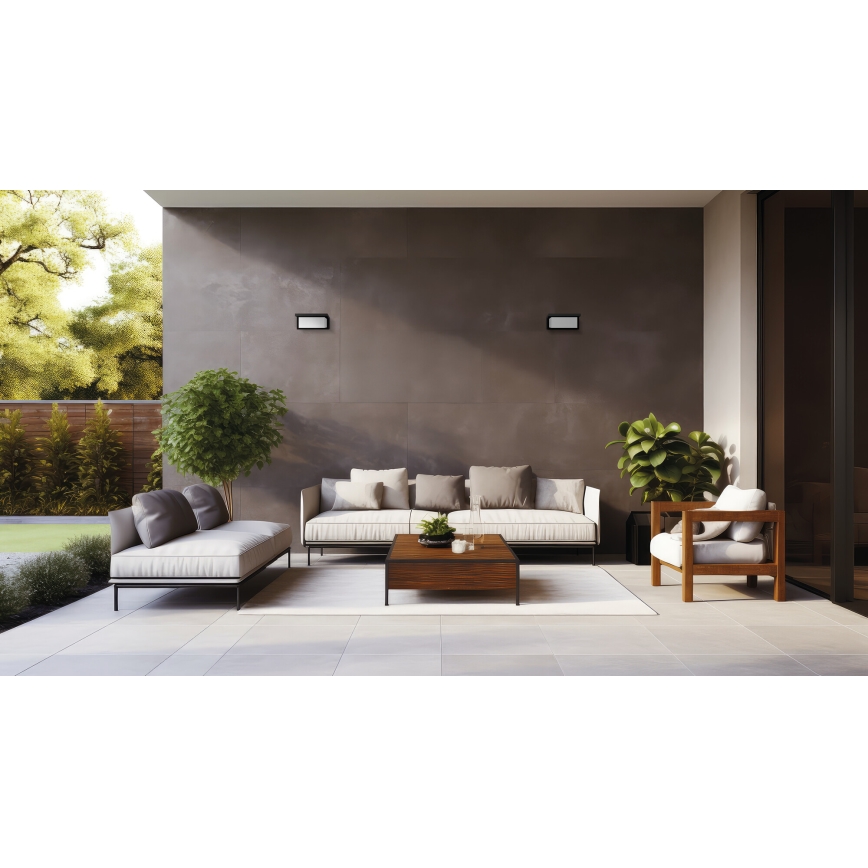 LED udendørs væglampe LERTO, 12W/230V, IP54, sort