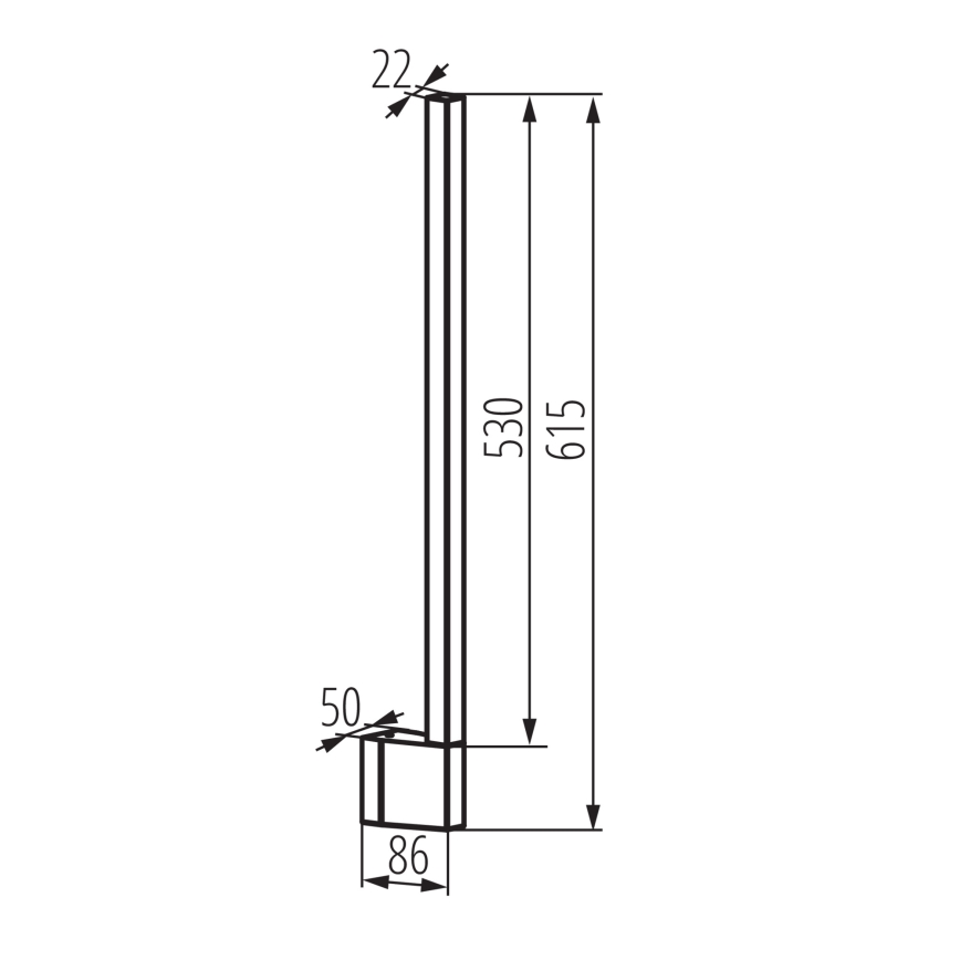 LED udendørs væglampe YALTE LED/9W/230V 3000/4000/6500K 61,5 cm IP54 sort