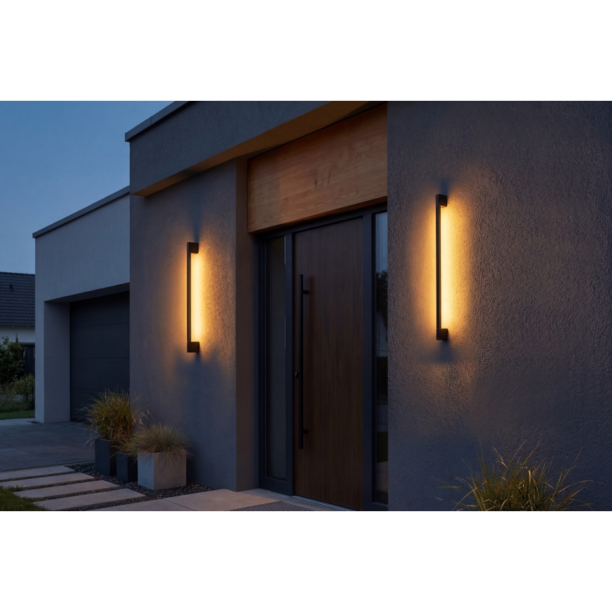 LED udendørs væglampe YALTE LED/8,5W/230V 3000/4000/6500K 93 cm IP54 sort