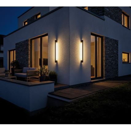 LED udendørs væglampe YALTE LED/8,5W/230V 3000/4000/6500K 93 cm IP54 sort