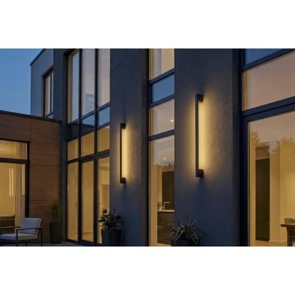 LED udendørs væglampe YALTE LED/12W/230V 3000/4000/6500K 123 cm IP54 sort