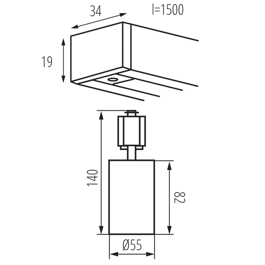 Spotarmatur til skinnesystemet ALTEAR, 4x GU10/10W/230V, 1,5 m, hvid