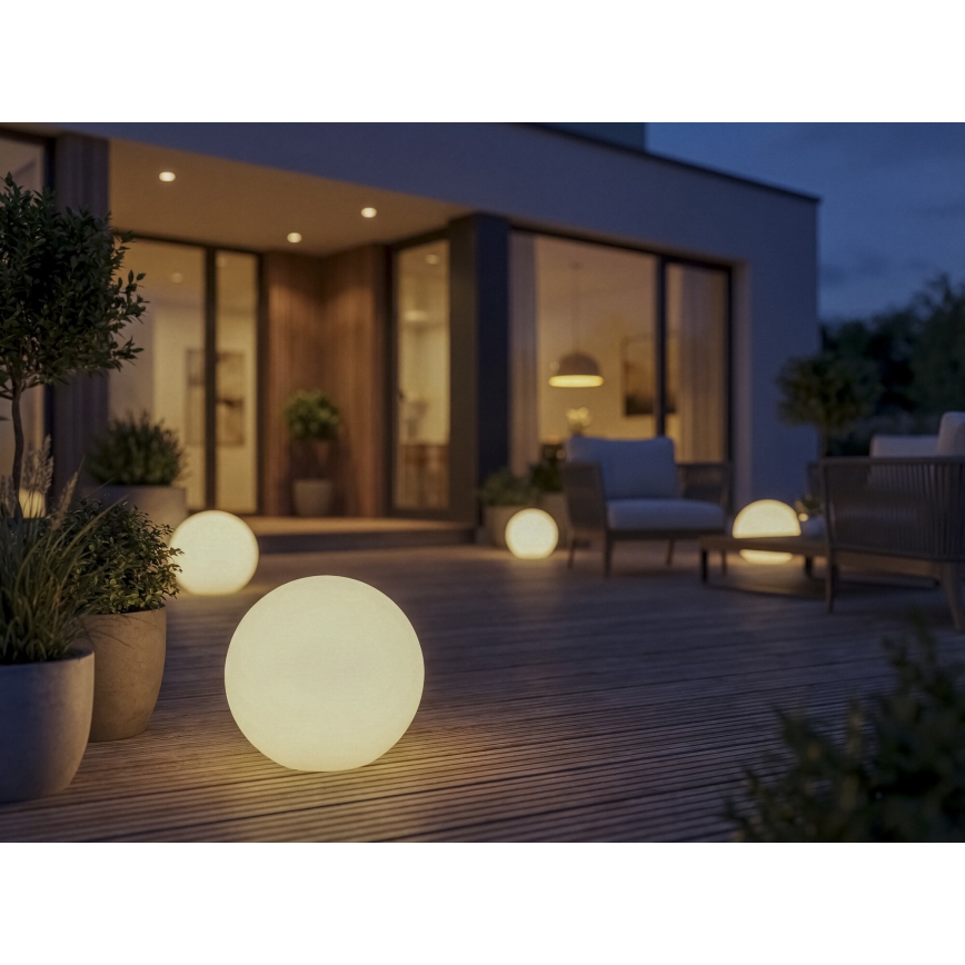 Udendørslampe STONO 1xE27/15W/230V Ø 20 cm IP65 hvid