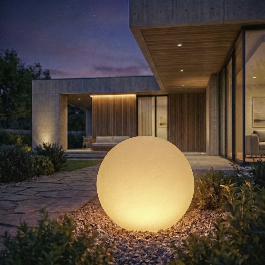 Udendørs lampe STONO 1xE27/20W/230V Ø 50 cm IP65 hvid