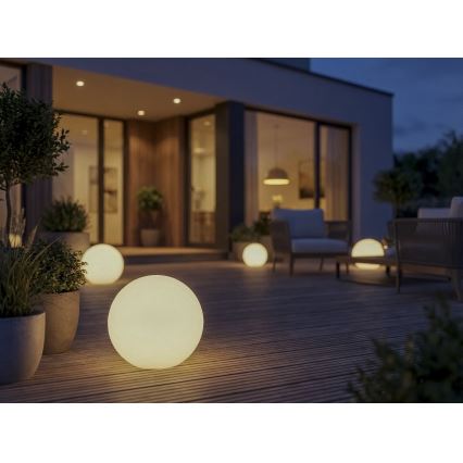 Udendørs lampe STONO 1xE27/20W/230V Ø 50 cm IP65 hvid