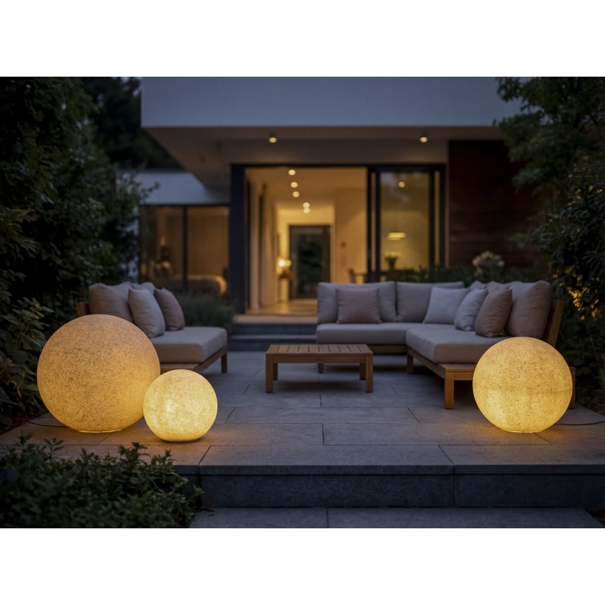 Udendørs lampe STONO 1xE27/20W/230V Ø 40 cm IP65 beige