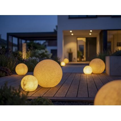 Udendørslampe STONO 1xE27/20W/230V Ø 50 cm IP65 beige