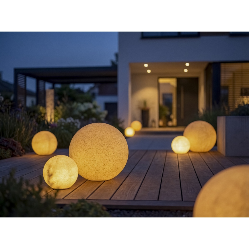 Udendørslampe STONO 1xE27/20W/230V Ø 50 cm IP65 beige