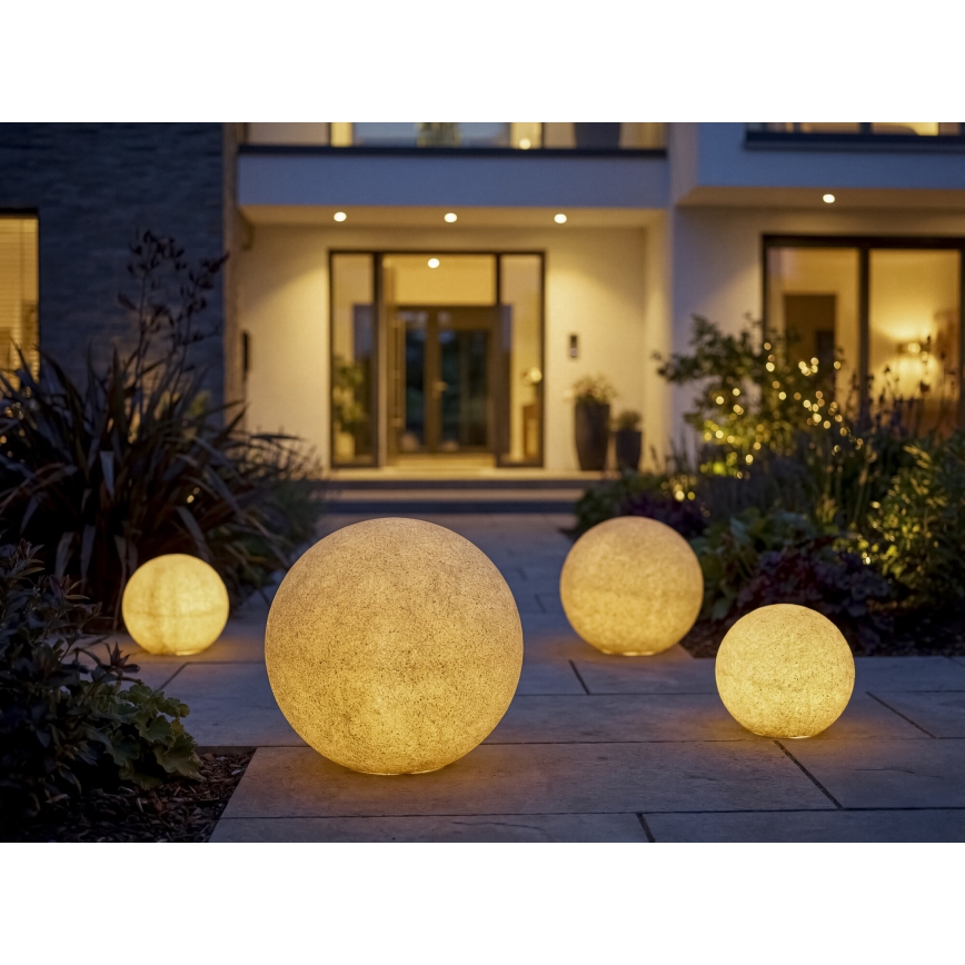 Udendørslampe STONO 1xE27/20W/230V Ø 50 cm IP65 beige