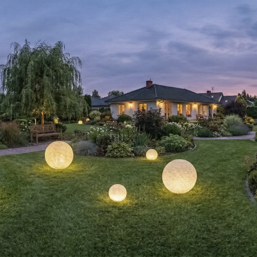 Udendørslampe STONO 1xE27/20W/230V Ø 50 cm IP65 beige