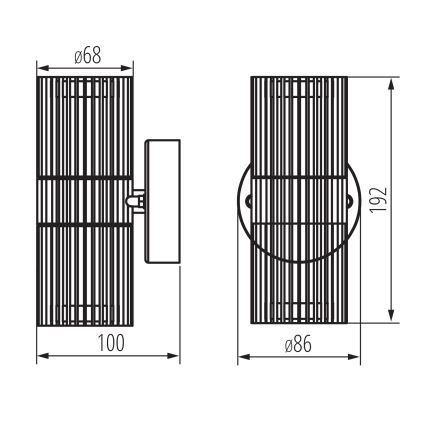 Udendørs vægspot RADILO 2xGU10/11W/230V IP44 sort