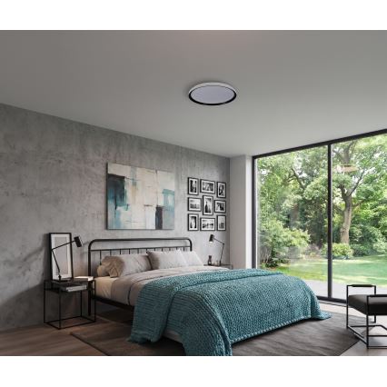 Dæmpbar LED-loftlampe LIXAN LED/47W/230V 3000-6500K Ø 38,6 cm hvid/sort + fjernbetjening