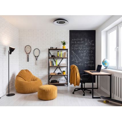 LED RGBW dæmpbar loftlampe med ventilator PLAVE PAN LED/48W/230V 3000-6500K Ø 60 cm sort + fjernbetjening