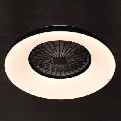 LED RGBW dæmpbar loftlampe med ventilator PLAVE PAN LED/48W/230V 3000-6500K Ø 60 cm sort + fjernbetjening