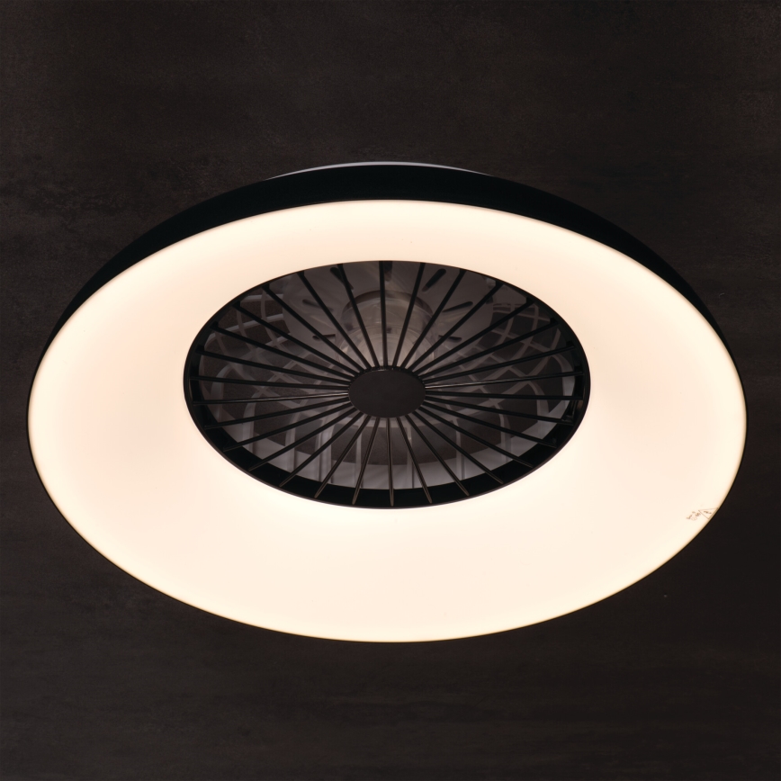 LED RGBW dæmpbar loftlampe med ventilator PLAVE PAN LED/48W/230V 3000-6500K Ø 60 cm sort + fjernbetjening