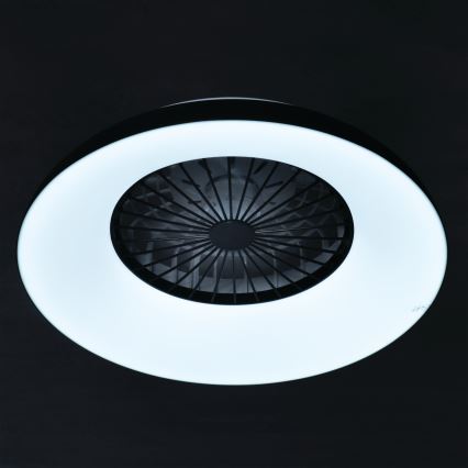 LED RGBW dæmpbar loftlampe med ventilator PLAVE PAN LED/48W/230V 3000-6500K Ø 60 cm sort + fjernbetjening