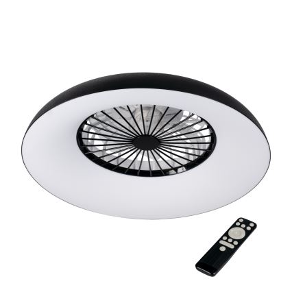 LED RGBW dæmpbar loftlampe med ventilator PLAVE PAN LED/48W/230V 3000-6500K Ø 60 cm sort + fjernbetjening