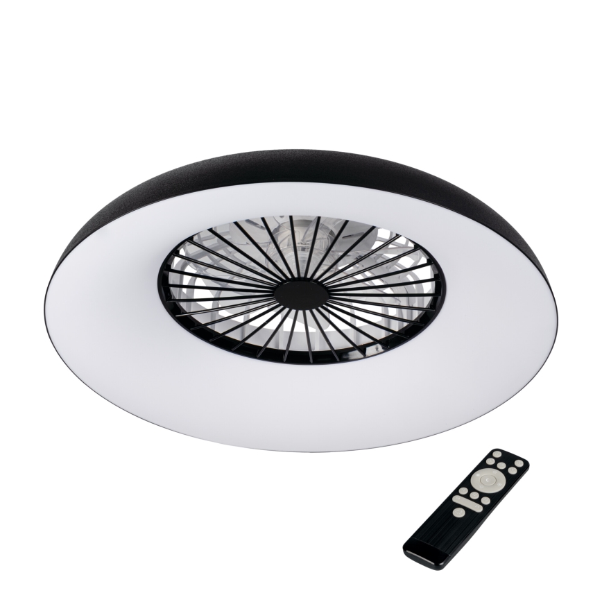 LED RGBW dæmpbar loftlampe med ventilator PLAVE PAN LED/48W/230V 3000-6500K Ø 60 cm sort + fjernbetjening